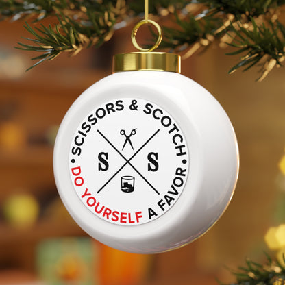 Festive Christmas Ball Ornament - Scissors & Scotch Design