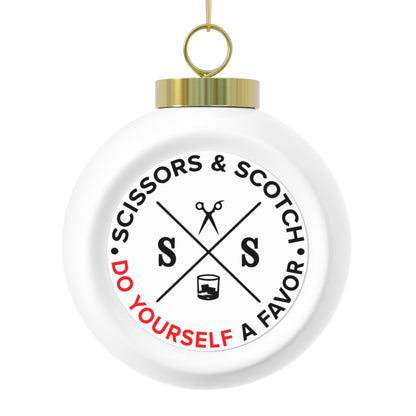 Festive Christmas Ball Ornament - Scissors & Scotch Design
